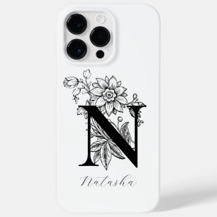 Vintage Botanical Letter N Monogram Name   Case-Mate iPhone 14 Pro Max Case