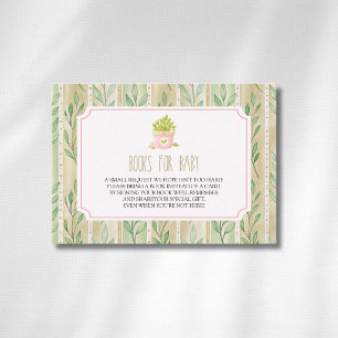 Vintage Botanical Matcha Plant Books For Baby  Enclosure Card