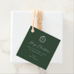 Vintage Botanical Monogram Green Christmas Favour Tags<br><div class="desc">Merry Christmas,  Vintage botanical monogram frame,  green Christmas gift tags.</div>