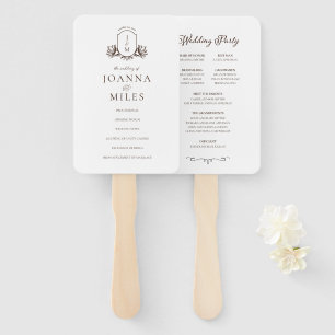 Vintage Botanical Monogram Program Hand Fan