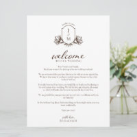 Vintage Botanical Monogram Welcome/Itinerary