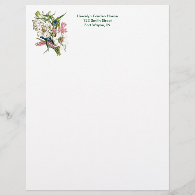 Vintage Botanical Page Customised Letterhead (Front)