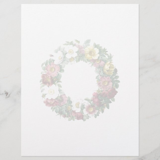 Vintage Botanical Page - Floral Wreath (Front)