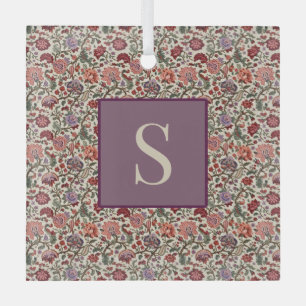Vintage Botanical Paisley Floral Pattern – Ornate Glass Tree Decoration
