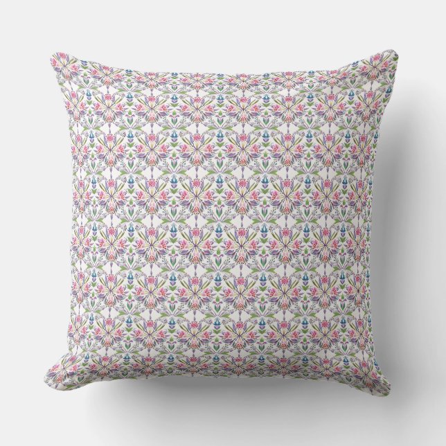 Vintage Botanical Pastel Pattern - Retro Floral  Cushion (Front)