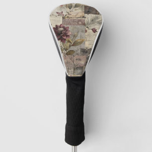 Vintage Botanical Patchwork Rustic (1) Golf Head Cover