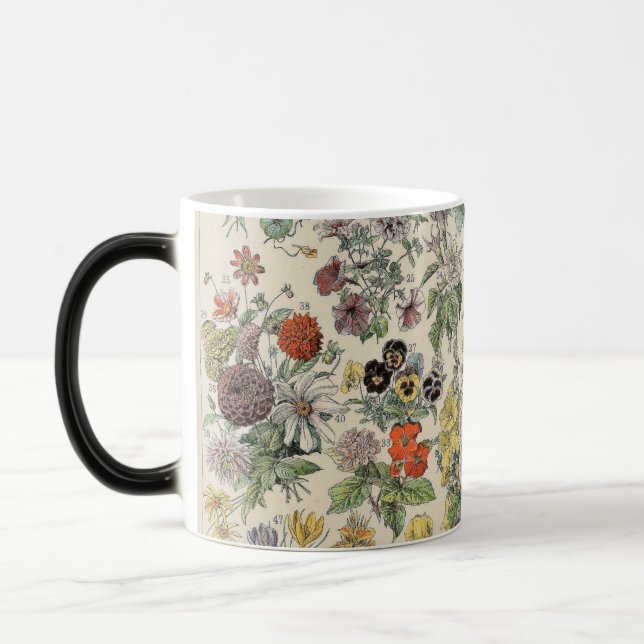 Vintage Botanical Pattern Magic Mug (Left)
