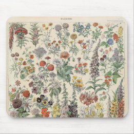 Vintage Botanical Pattern Mouse Pad