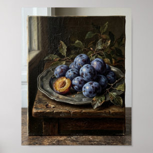 Vintage Botanical Pear Plum Orchard II Poster