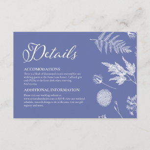 Vintage Botanical Periwinkle Details Card Insert