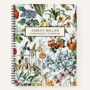 Vintage Botanical Personalized Name Notebook