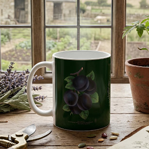 Vintage Botanical Plum Dark Green Coffee Mug