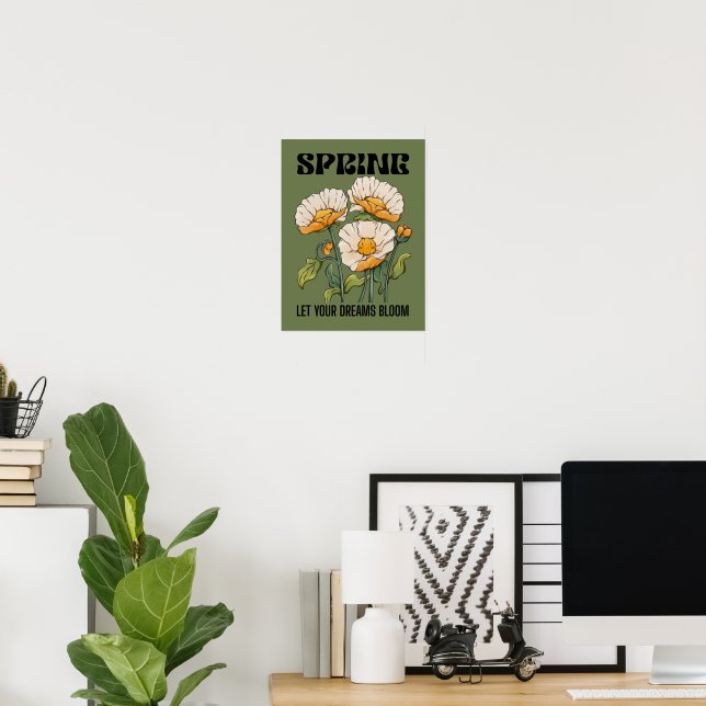 Vintage botanical print with a wildflower spring (Home Office)
