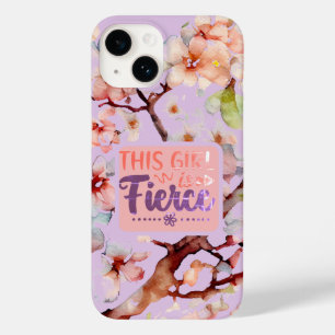 Vintage Botanical Quote This Girl is Fierce Case-Mate iPhone 14 Case