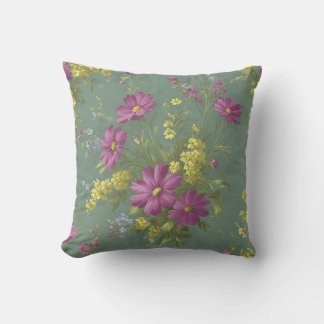 Vintage Botanical Romantic Chic Floral Cushion