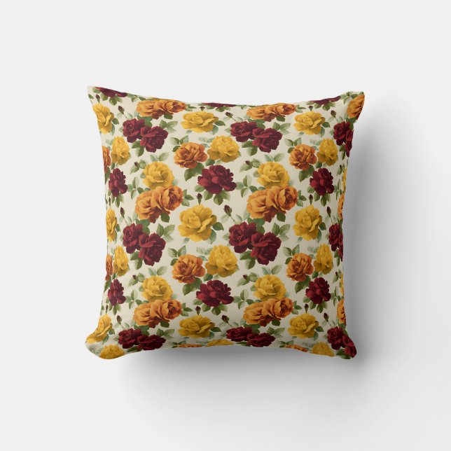 Vintage Botanical Romantic Chic Floral Stylish Cushion (Front)
