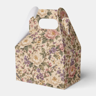 Vintage Botanical Rose Garden & Butterfly Pattern Favour Box