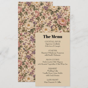Vintage Botanical Rose Garden & Butterfly Pattern Invitation