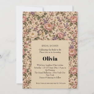 Vintage Botanical Rose Garden & Butterfly Pattern Invitation
