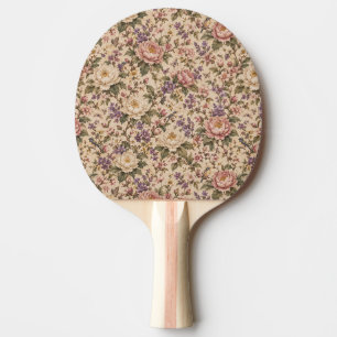 Vintage Botanical Rose Garden & Butterfly Pattern Ping Pong Paddle