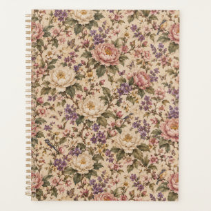 Vintage Botanical Rose Garden & Butterfly Pattern Planner