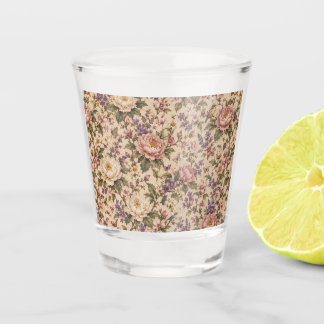 Vintage Botanical Rose Garden & Butterfly Pattern Shot Glass