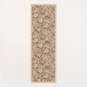 Vintage Botanical Rose Garden & Butterfly Pattern Yoga Mat