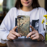 Vintage botanical scene of Toucans and flowers