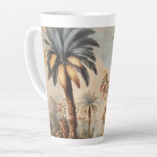 Vintage Botanical Scene with Palms Latte Mug