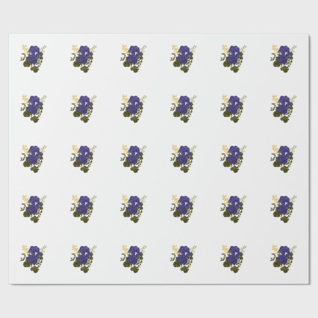 Vintage Botanical Sticker Wrapping Paper (Flat)