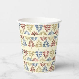 vintage botanical tapestry paper cups