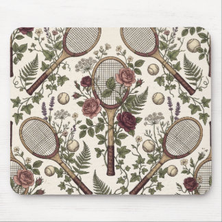 Vintage Botanical Tennis Mouse Pad