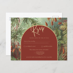 Vintage Botanical Terracotta Florals Arch WEDDING Postcard