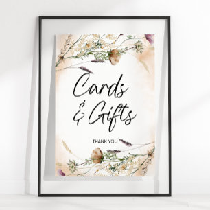 Vintage Botanical Tiny Floral Card & Gifts Sign