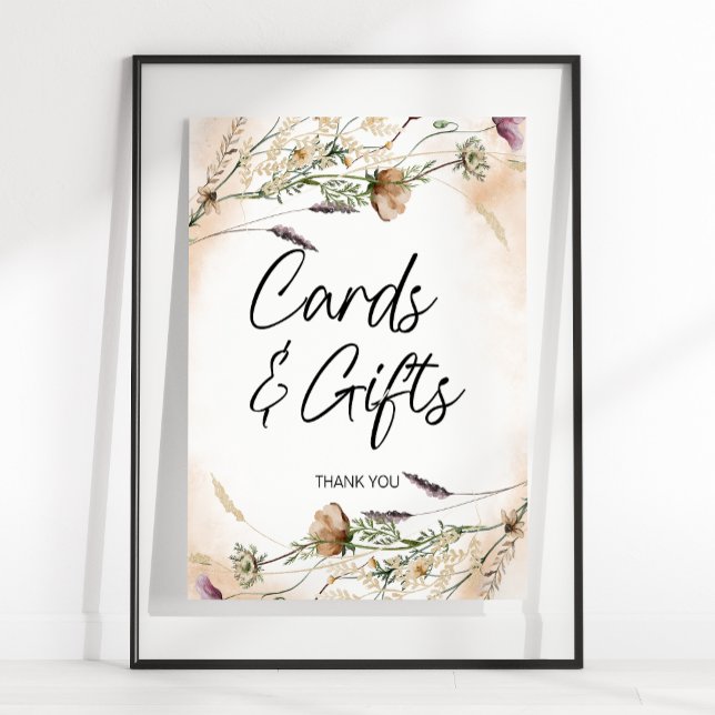 Vintage Botanical Tiny Floral Card & Gifts Sign (Creator Uploaded)