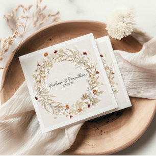 Vintage Botanical Tiny Floral Romantic Wedding Napkin