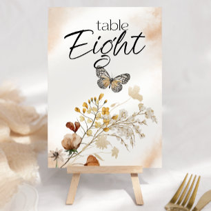 Vintage Botanical Tiny Floral Wedding Table Number