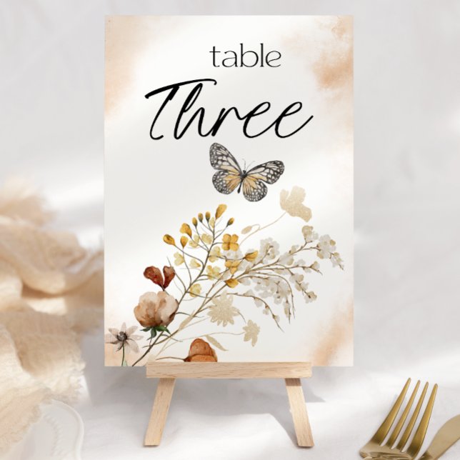 Vintage Botanical Tiny Floral Wedding Table Number (Creator Uploaded)