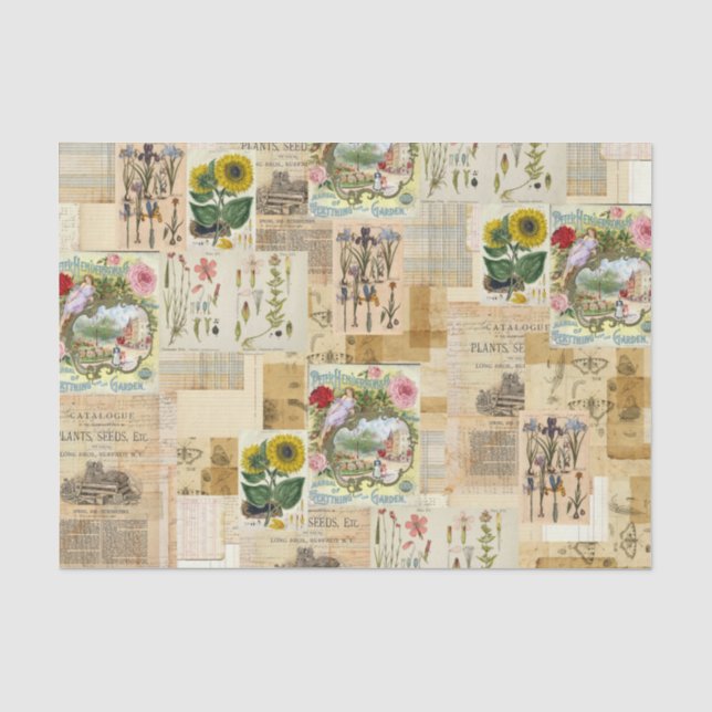 Vintage Botanical Tissue for Decoupage Paper (Front)