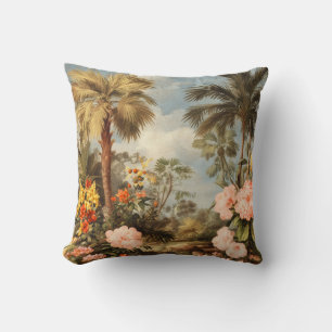 Vintage Botanical Tropical Palms Cushion