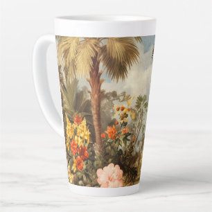 Vintage Botanical Tropical Palms Latte Mug