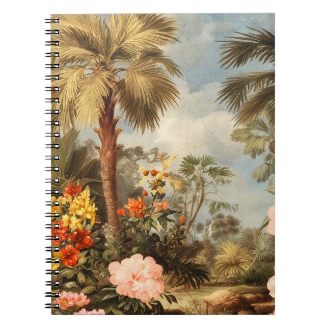 Vintage Botanical Tropical Palms Notebook (Front)