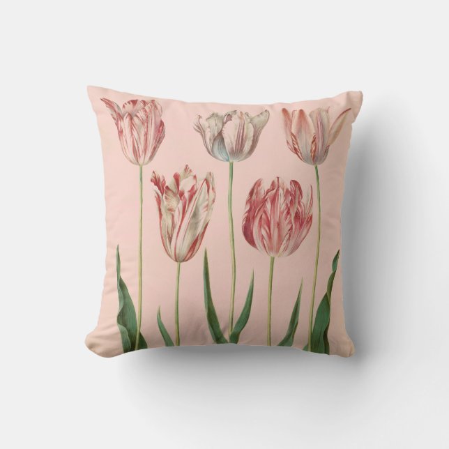 VIntage Botanical Tulip Pillow (Front)