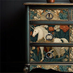 Vintage Botanical Unicorn Art Nouveau Tissue Paper