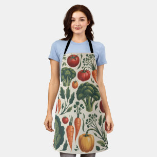 Vintage Botanical Vegetable Garden Pattern Apron
