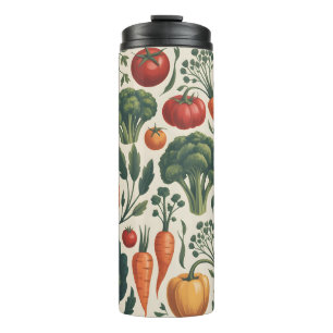 Vintage Botanical Vegetable Garden Pattern Thermal Tumbler