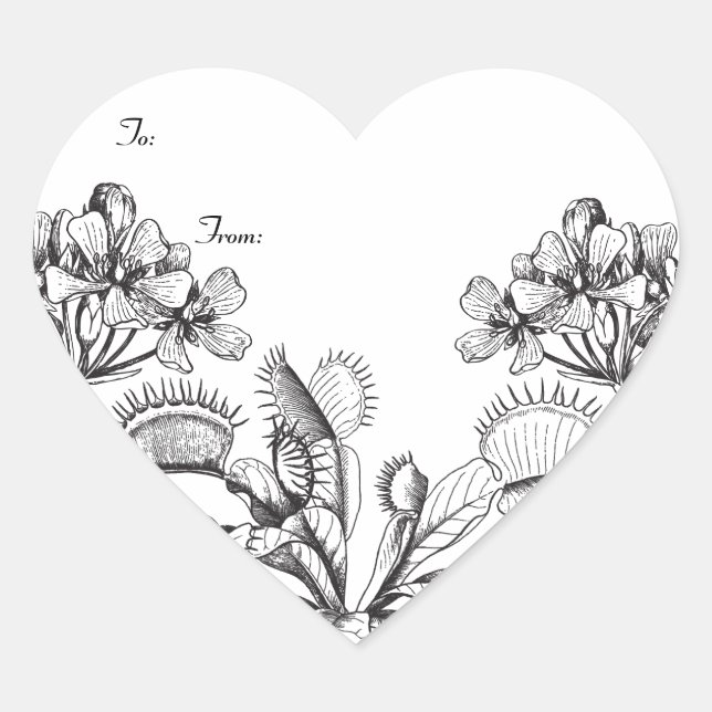 Vintage Botanical Venus Flytrap Gift Tag (Front)