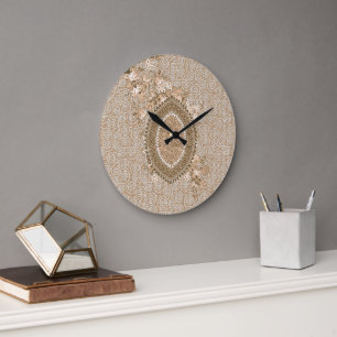 Vintage Botanical Wall Decor for Home or Office Large Clock