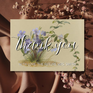 Vintage Botanical Watercolor Art Thank You Card