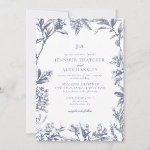 Vintage Botanical Wedding Invitation